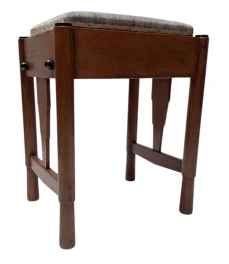 Art Deco Amsterdamse School Stool with Adjustable Seat, 1920s